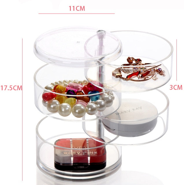 360 Degree Rotation Transparent Acrylic Cosmetics Storage Box – KB LEGACY  HOME GOODS